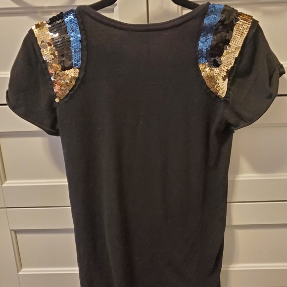 Sequin Shoulder Short Sleeve Top - Picture 8 of 9